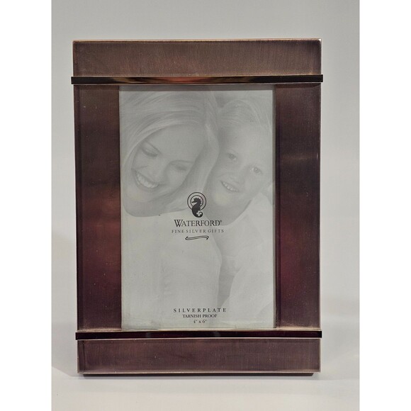 KSD Waterford Crystal Silverplate Tarnish Proof 4"x6" Picture Photo Frame EUC - Picture 2 of 4
